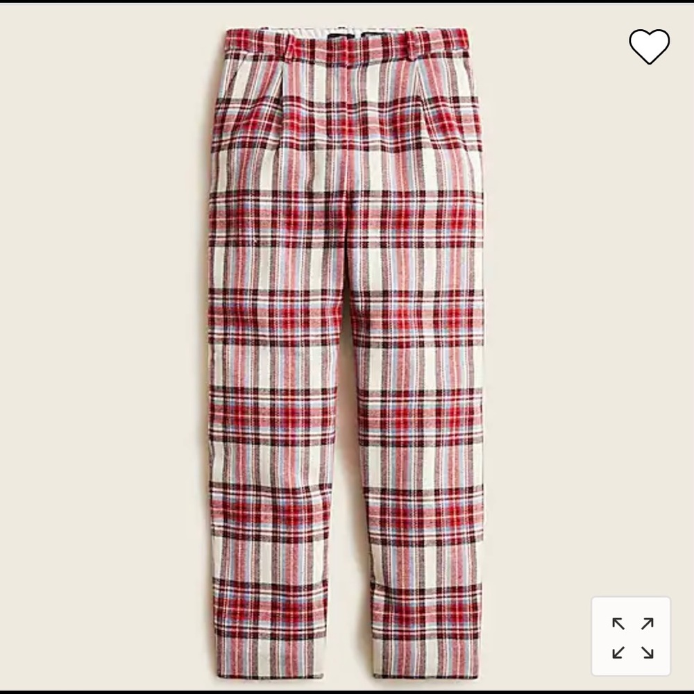 J crew sz 14 Tapered-leg wool pant, vintage plaid